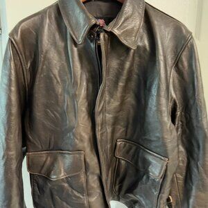 Leather bomber jacket